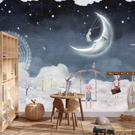 Fototapet - Fairytale city in clouds