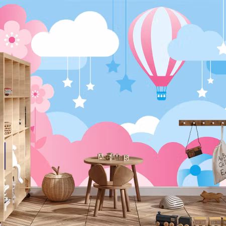 Fototapet - Balloon in the clouds