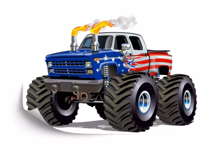 Fototapet - American monstera truck