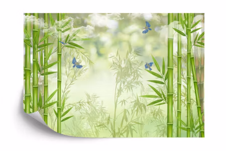 Fototapet - Bamboo forest and birds