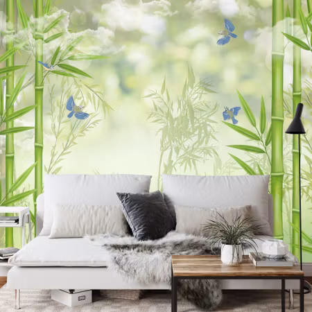 Fototapet - Bamboo forest and birds
