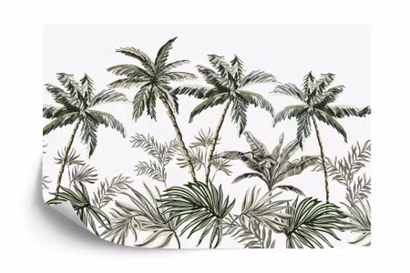 Fototapet - Palm trees and tropical plants