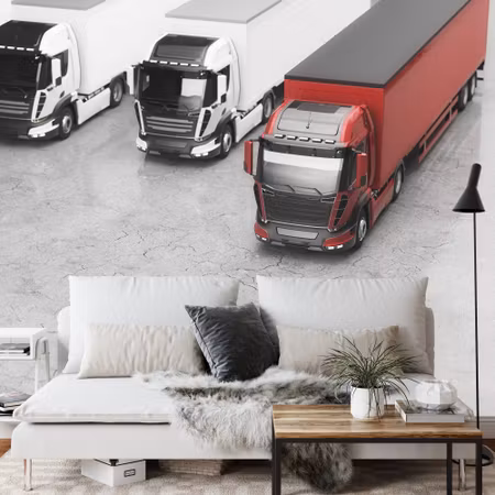 Fototapet - Fleet of trucks