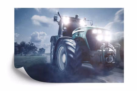 Fototapet - Tractor in the night