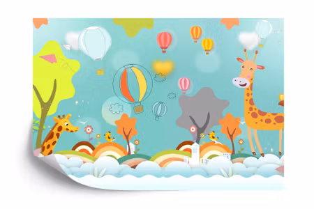 Fototapet - Animals between the clouds