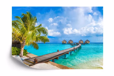 Fototapet - Tropical holiday homes in the maldives