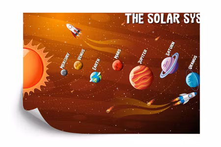 Fototapet - Orange solar system