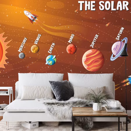 Fototapet - Orange solar system