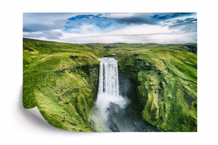 Fototapet - Aerial view of a 3D waterfall