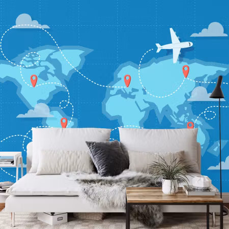Fototapet - World map fly iq1273