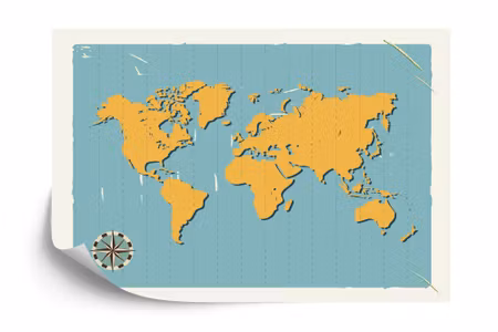 Fototapet - World map retro iq1274