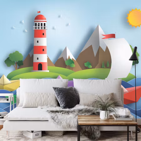 Fototapet - Sail away papercut series iq1297