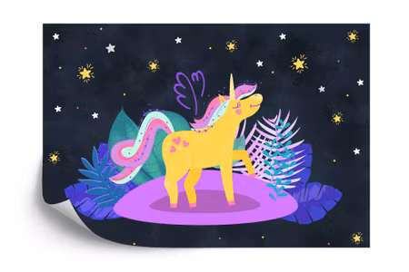 Fototapet - Ula la unicornio night stars iq1365