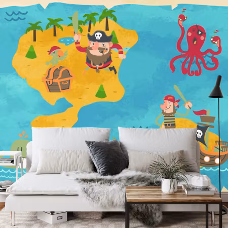 Fototapet - Captain buckle&amp039s treasure map
