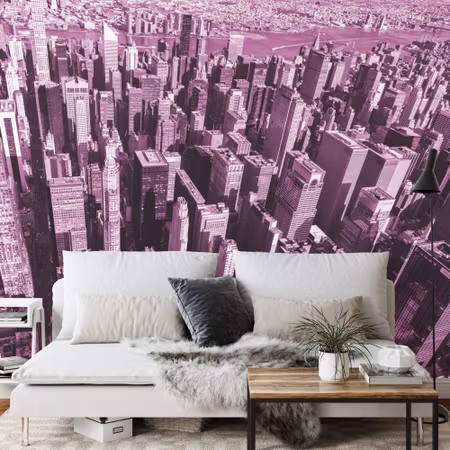 Fototapet - Skyscraper forest in pink iq1203h
