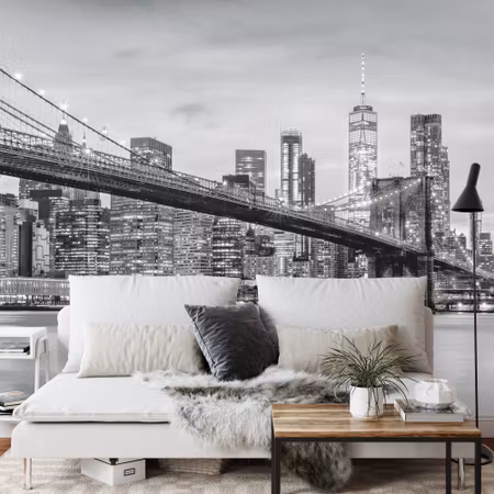 Fototapet - Brooklyn bridge nyc in black &ampamp