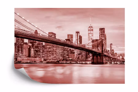 Fototapet - Brooklyn bridge nyc in red iq1204f