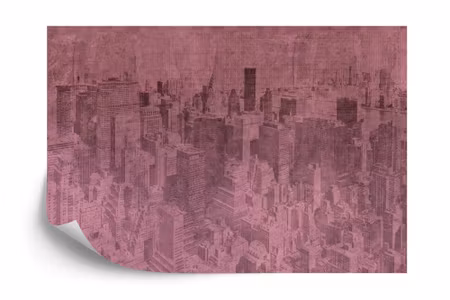 Fototapet - New York city grunge i pink iq1205d
