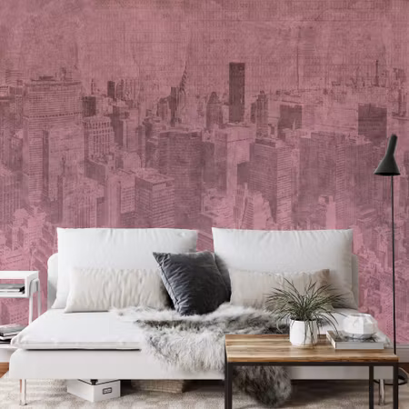 Fototapet - New York city grunge i pink iq1205d