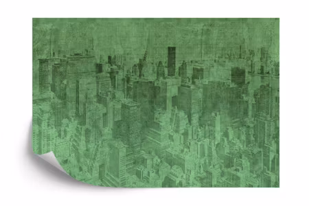 Fototapet - New York city grunge i green iq1205e