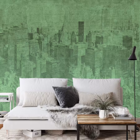 Fototapet - New York city grunge i green iq1205e