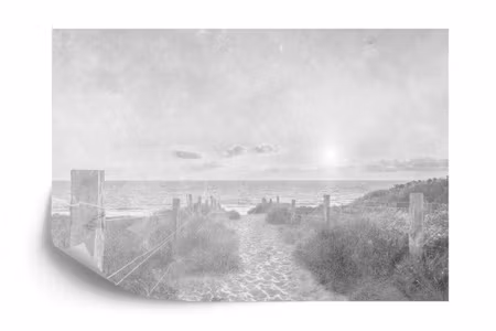 Fototapet - Summer sunset faded vintage black