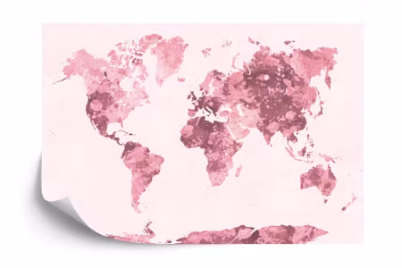 Fototapet - Watercolour world map red iq1263e
