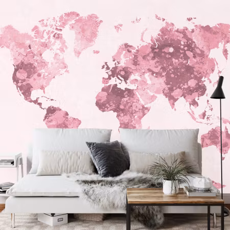 Fototapet - Watercolour world map red iq1263e