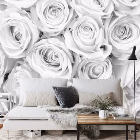 Fototapet - Rose bouquet black &ampamp white
