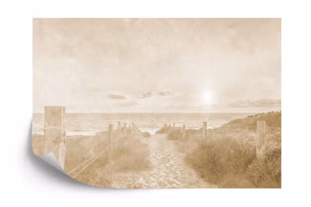 Fototapet - Summer sunset faded vintage sepia