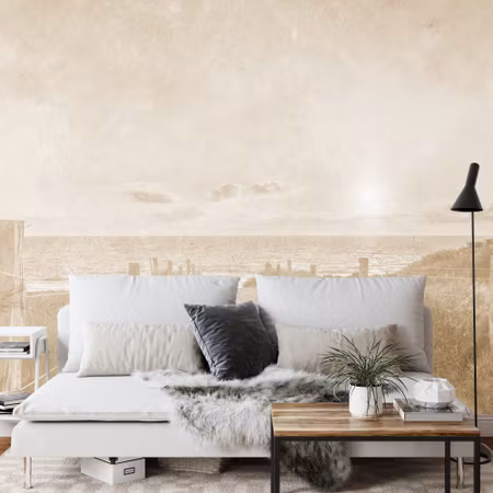 Fototapet - Summer sunset faded vintage sepia