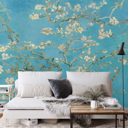 Fototapet - Van gogh blossoms in turquoise iq1261a