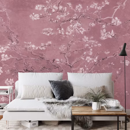 Fototapet - Van gogh blossoms in red iq1261d