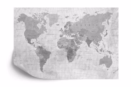 Fototapet - World map textured monochrome iq1262b