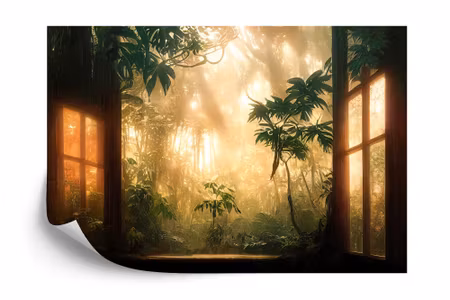 Fototapet - A large archshaped window a portal in