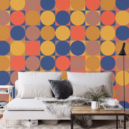 Fototapet - Retro pattern geometric colorful