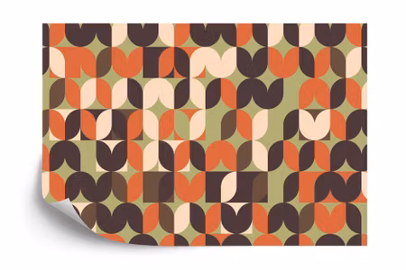 Fototapet - Retro pattern geometric colorful