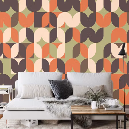 Fototapet - Retro pattern geometric colorful
