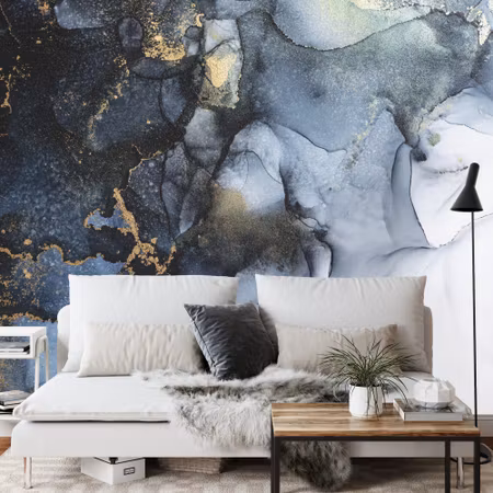 Fototapet - Marble ink abstract art from exquisite