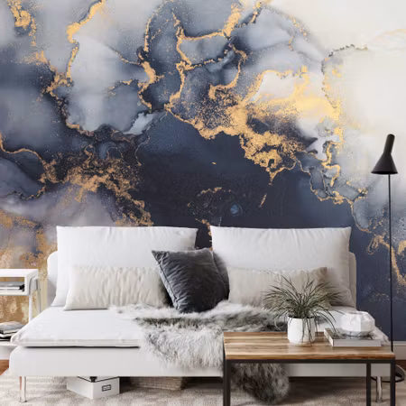 Fototapet - Marble ink abstract art from exquisite