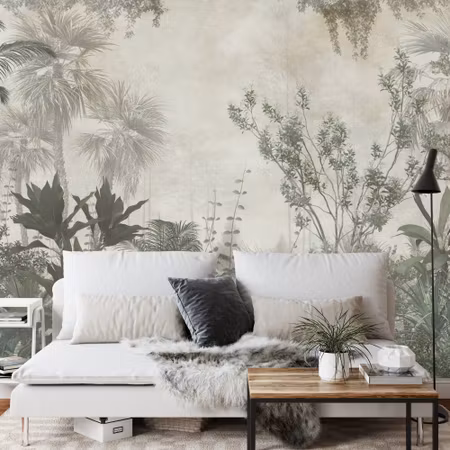 Fototapet - Tropical trees and leaves wallpaper