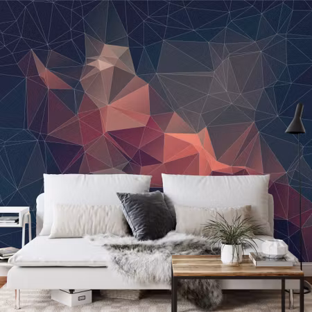 Fototapet - Abstract retro colortriangle