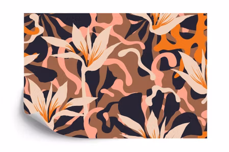 Fototapet - Abstract jungle plants pattern