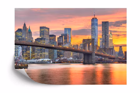 Fototapet - Lower manhattan skyline and brooklyn