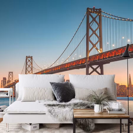 Fototapet - San francisco skyline with oakland bay