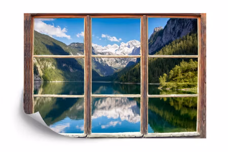 Fototapet - Fensterblick gosausee