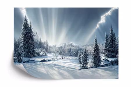 Fototapet - Beautiful winter landscape majestic