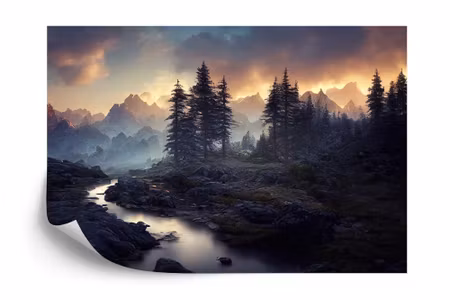 Fototapet - Breathtaking nature mountain landscape