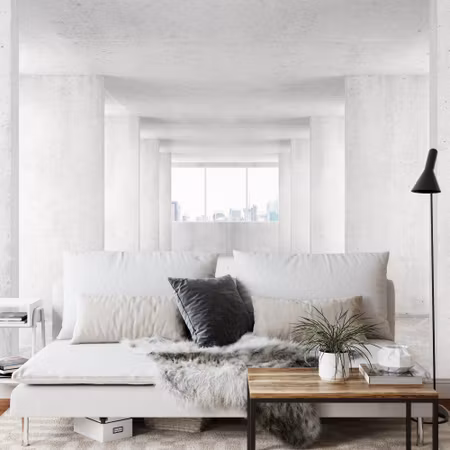 Fototapet - Loft style tunnel with many walls in