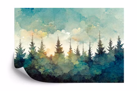 Fototapet - Forest silhouette background